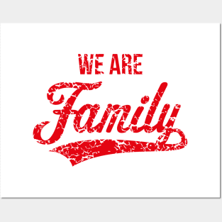 We Are Family (Parents / Father / Mother / Children / Vintage / Red) Posters and Art